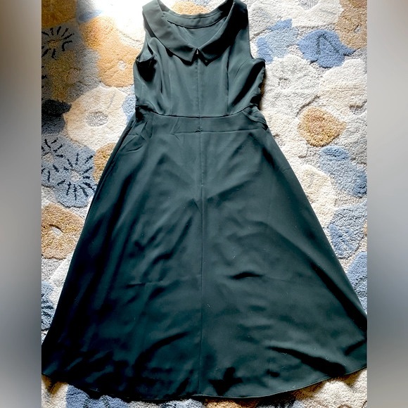 Boden Clarissa Retro Sleeveless Rolled Collar w Sweeping A-line Midi Dress ZP1 - Picture 7 of 11